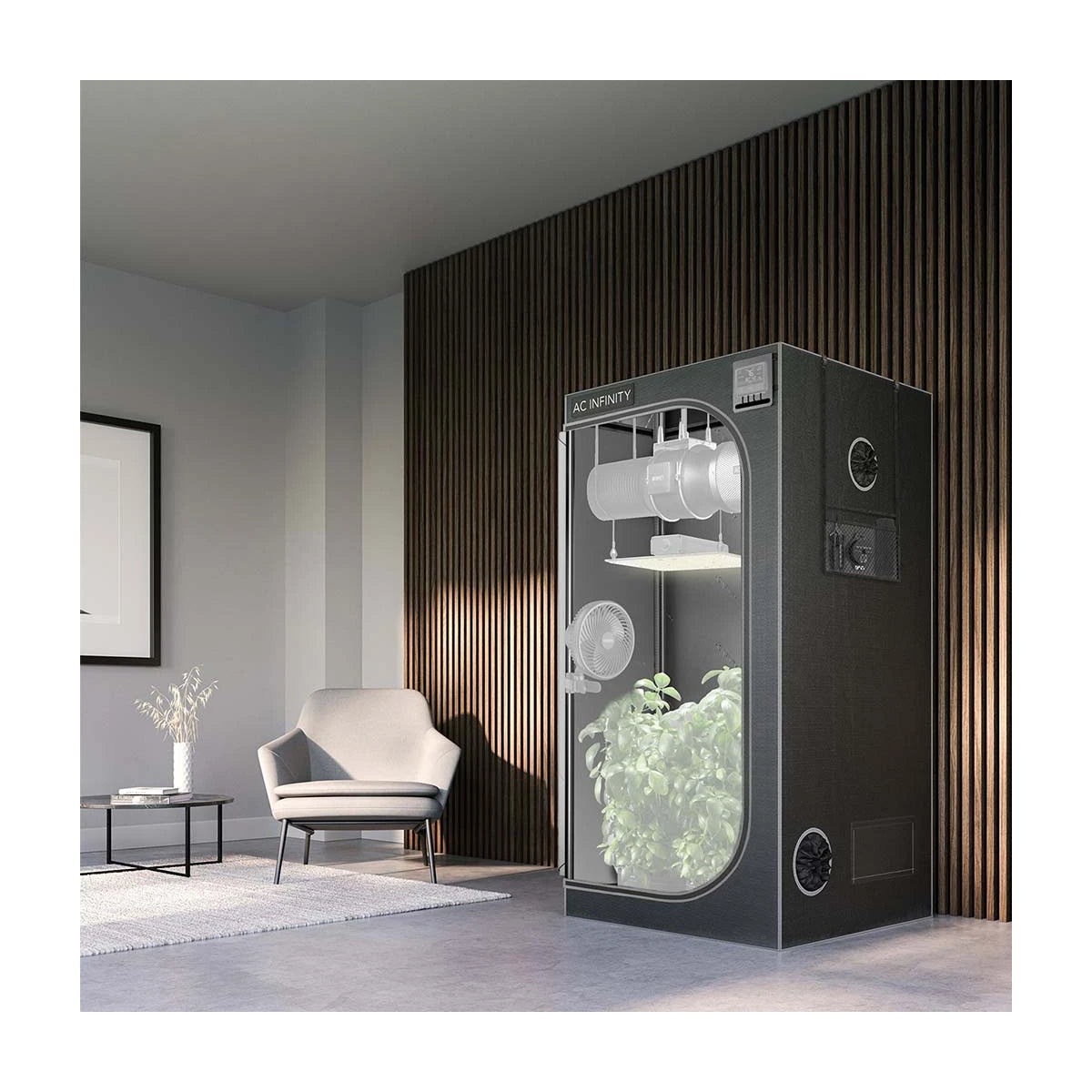 AC Infinity Grow Zelt 120 x 120 x 200 cm, 2000D Diamant Mylar Gewebe