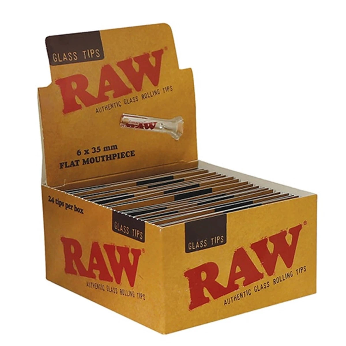 RAW Glass Tips 6x35mm Flat Mouthpiece